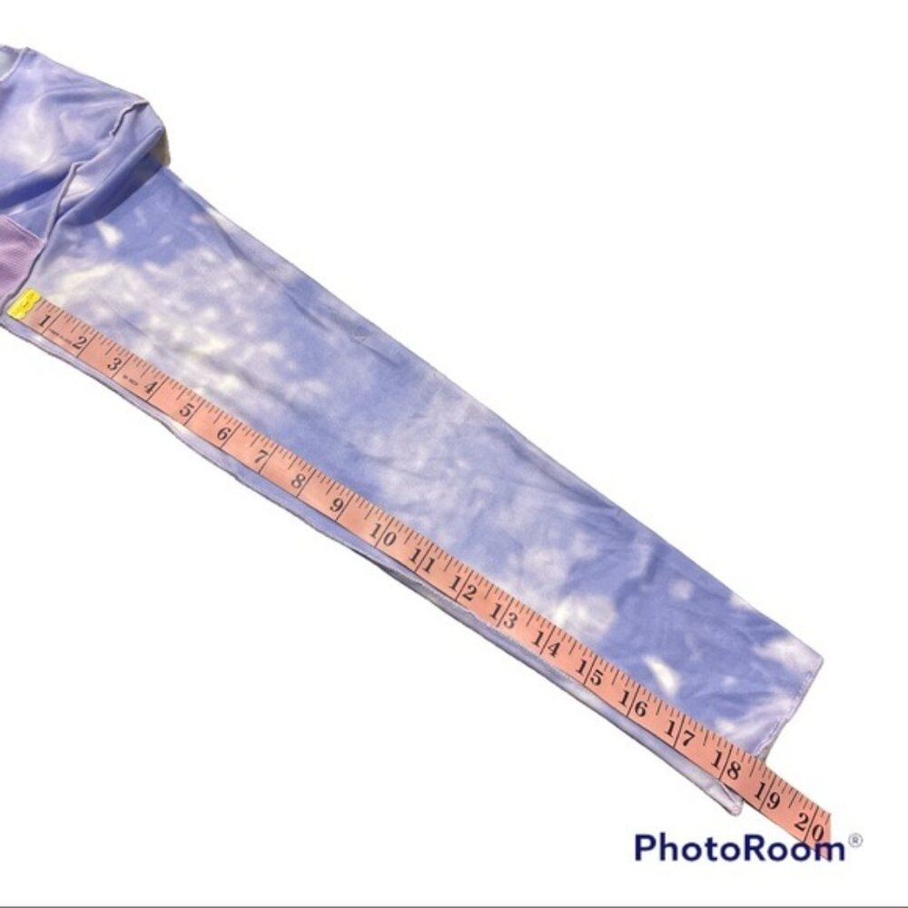 ROMWE Lavender Tie Dye Pajama Short & Longsleeve Crop Top Size Small & Cotton - Picture 10 of 12